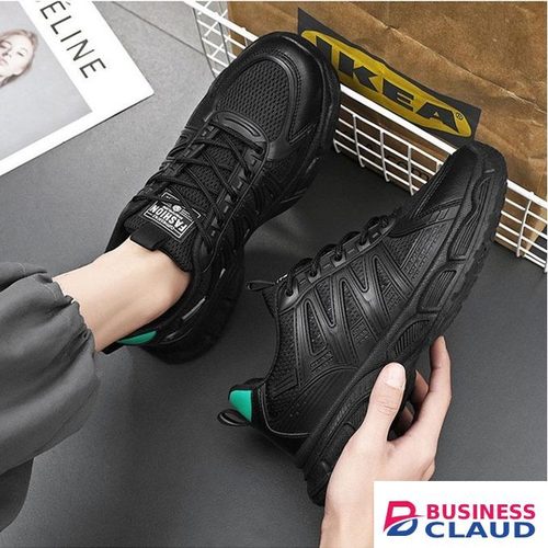 AIDAILU Men's Casual Sneakers Breathable Running Shoes Male Sport Shoes - Black in Kahawa-wendani