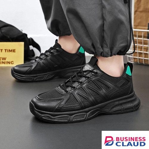 AIDAILU Men's Casual Sneakers Breathable Running Shoes Male Sport Shoes - Black