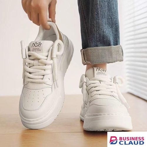 GALUIN Casual Mens Sneakers Low Top Lace Up Shoes-White
