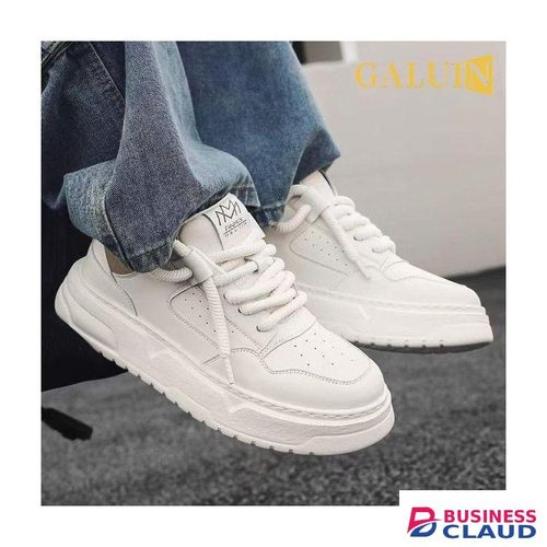 GALUIN Casual Mens Sneakers Low Top Lace Up Shoes-White