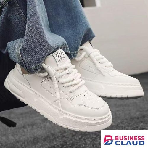 GALUIN Casual Mens Sneakers Low Top Lace Up Shoes-White
