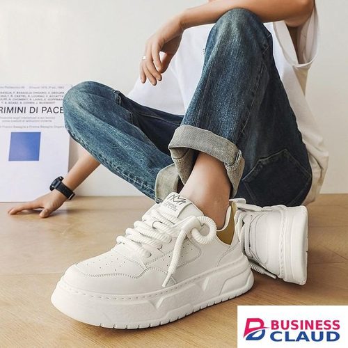 GALUIN Casual Mens Sneakers Low Top Lace Up Shoes-White