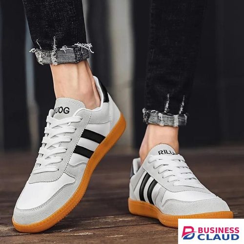 BLWOENS Men's Sneakers Casual Shoes Comfortable Sneakers Classic Lace-up Shoes - Gray