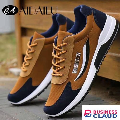 AIDAILU Men's Breathable Sneakers Casual Shoes Non-slip Comfort Sport - Brown
