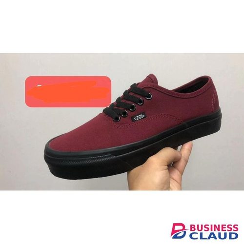 Canvas maroon Black sole authentic sneakers
