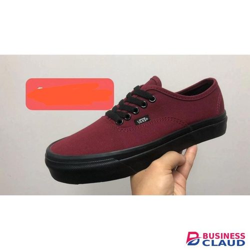 Canvas maroon Black sole authentic sneakers