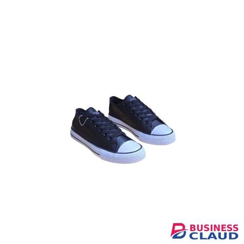 Canvas black leather version with white sole