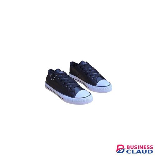 Canvas black leather version with white sole in 1