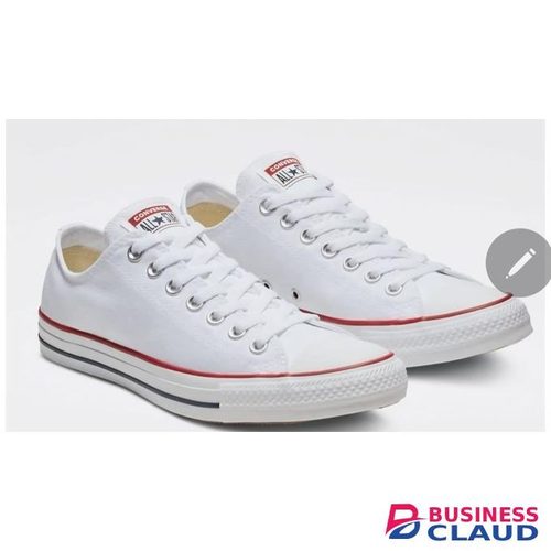 All Star Unisex White Canvas Low-Top Sneakers – Classic Casual Lace-Up Shoes