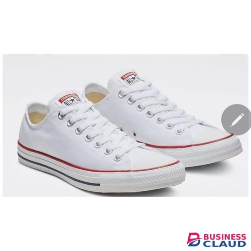 All Star Unisex White Canvas Low-Top Sneakers – Classic Casual Lace-Up Shoes