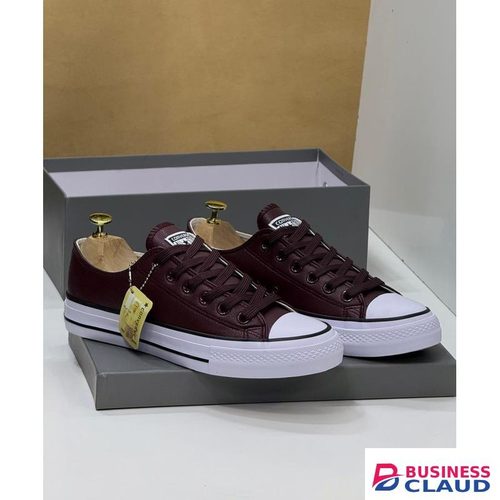Canvas maroon leather stylish rubbers