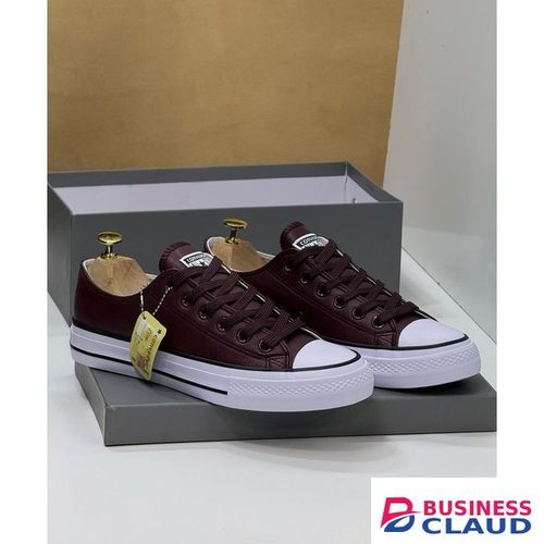 Canvas maroon leather stylish rubbers