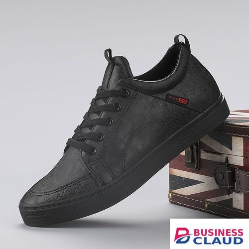 Autumn Men's Fashion Shoes Black High Top Casual Shoes Men Wear-resisting