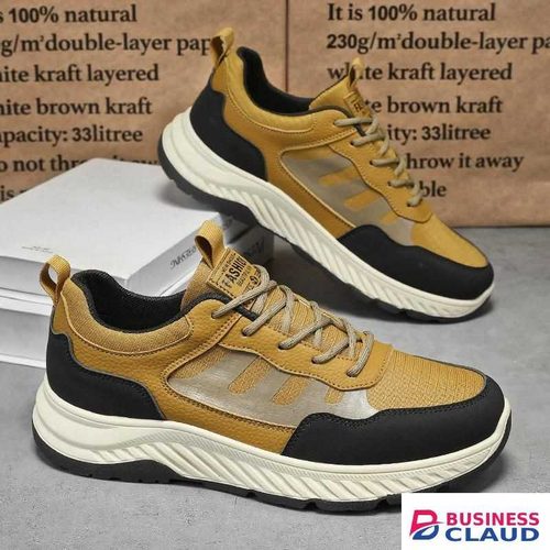 GALUIN Height increasing sports shoes, thick soled running shoes, breathable mesh shoes-Yellow
