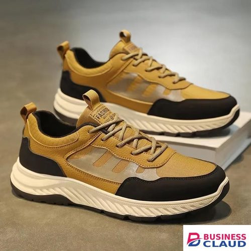 GALUIN Height increasing sports shoes, thick soled running shoes, breathable mesh shoes-Yellow