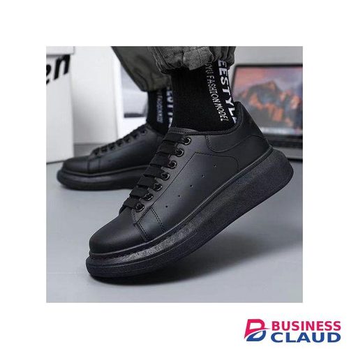 Banagat Men's Comfortable Gentle Casual Sport Running Sneakers Shoes Solid Black