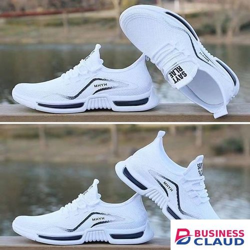 Men Casual Lightweight Sport Shoes Mesh Breathable Comfortable Sneakers - White