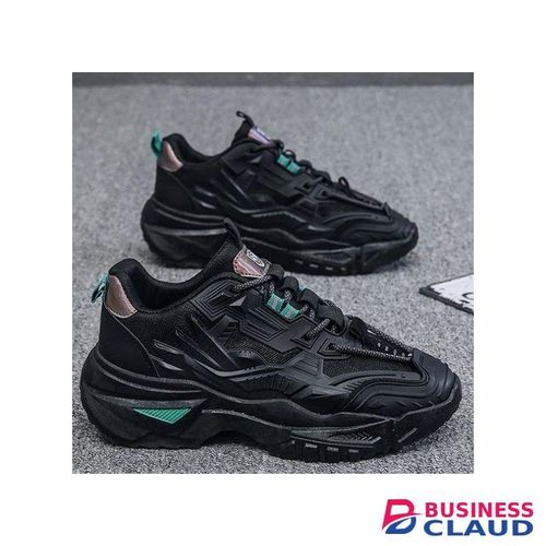 Banagat Men Comfortable Gentle Casual Running Lace-up Sneakers Outdoor Sport Shoes Black