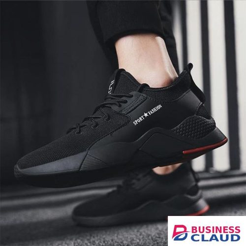 BLWOENS Men's Sneakers Casual Shoes Comfortable Sneakers Classic Lace-up Shoe -Black