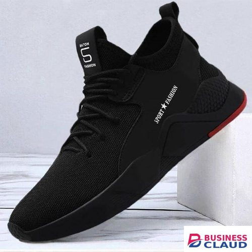 BLWOENS Men's Sneakers Casual Shoes Comfortable Sneakers Classic Lace-up Shoe -Black