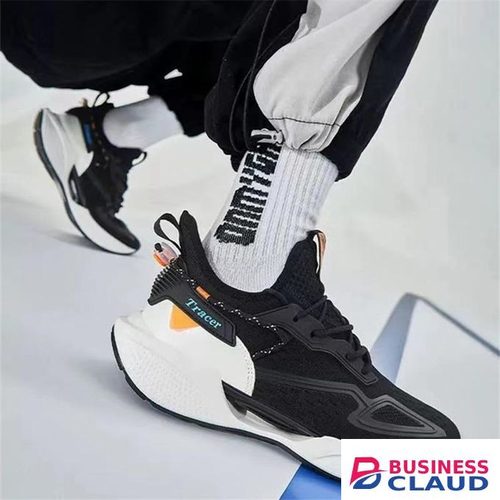 GALUIN Men's Flyknit Running Shoes Hollow Sole Front Lace-Up Casual Shoes - Black