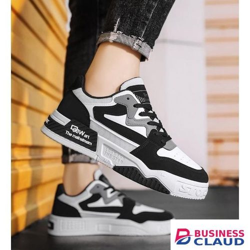 BLWOENS Men's Sneakers Casual Shoes Comfortable Sneakers Classic Lace-up Shoes- Black