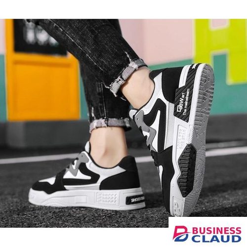BLWOENS Men's Sneakers Casual Shoes Comfortable Sneakers Classic Lace-up Shoes- Black