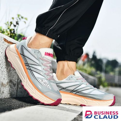 HOBM Breathable Mesh Running Shoes: Lightweight Sneakers, Cushioned Comfort Jogging Outdoor Sports Tennis Shoes - White Blue in 1