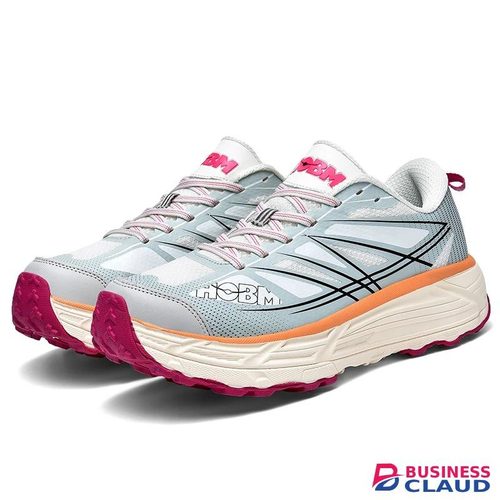 HOBM Breathable Mesh Running Shoes: Lightweight Sneakers, Cushioned Comfort Jogging Outdoor Sports Tennis Shoes - White Blue in 1