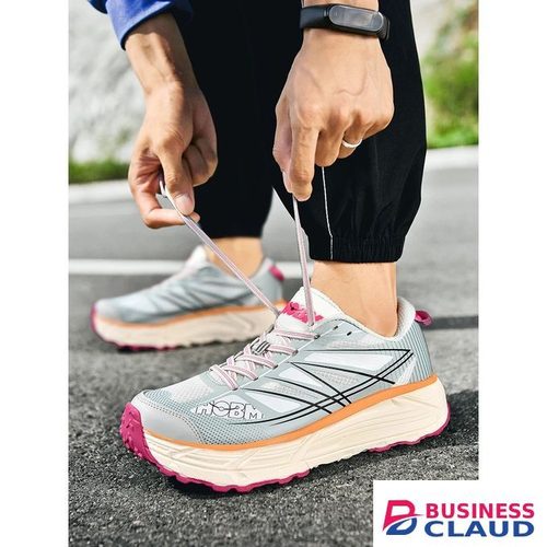 HOBM Breathable Mesh Running Shoes: Lightweight Sneakers, Cushioned Comfort Jogging Outdoor Sports Tennis Shoes - White Blue in 1