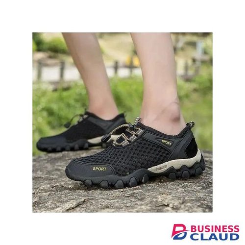 Men's Breathable Mesh Sneakers Casual Outdoor Shoes Black-EU 43