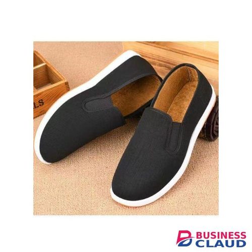Mens Slipon Shoes Loafers Canvas Casual Sneaker Black