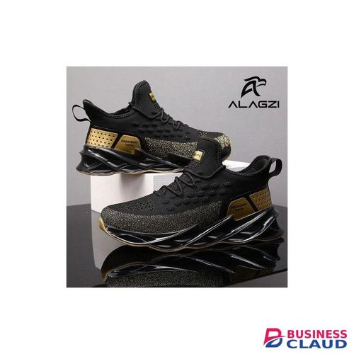 ALagzi 2025 Mens Casual Noble Shoes Running Sneakers - Black/Gold