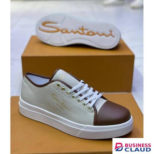 Santoni CASUALS LEATHER SNEAKERS.