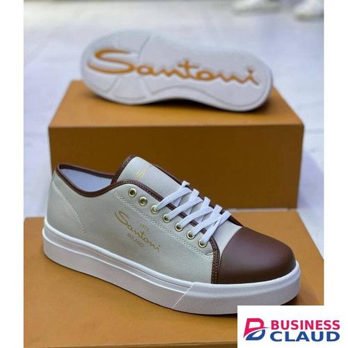 Santoni CASUALS LEATHER SNEAKERS.