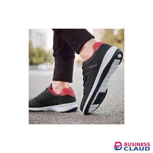 AIDAILU Men's Sports Sneakers Causal Non-slip Comfort Breathable Wear-resistant - Black in 1