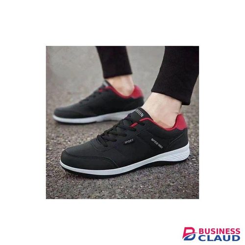 AIDAILU Men's Sports Sneakers Causal Non-slip Comfort Breathable Wear-resistant - Black in 1