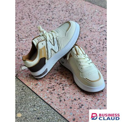 Stylish YIEHAO Chunky Cream & Brown Casual Sneakers – Stylish Unisex Streetwear casual shoes in Kahawa-wendani