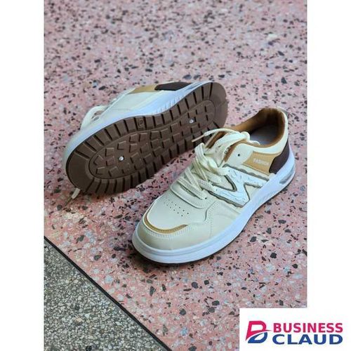 Stylish YIEHAO Chunky Cream & Brown Casual Sneakers – Stylish Unisex Streetwear casual shoes in Kahawa-wendani