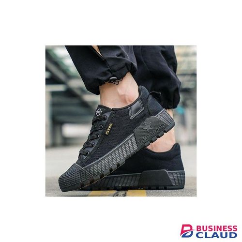 SXCHEN Men's Business Fashion Casual Black Sneakers