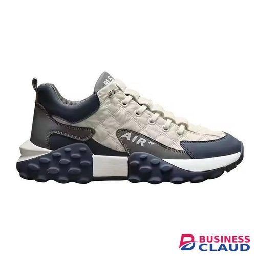 Men's Breathable Sneakers Lace Up Sports Shoes Outdoor Anti-slip Shoes White