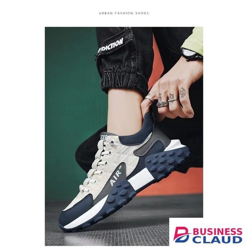 Men's Breathable Sneakers Lace Up Sports Shoes Outdoor Anti-slip Shoes White in Kahawa-wendani