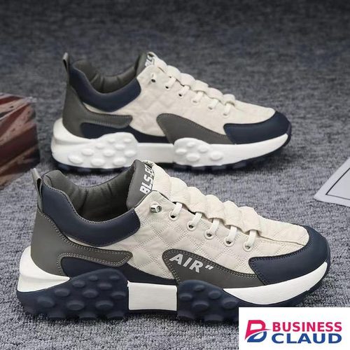 Men's Breathable Sneakers Lace Up Sports Shoes Outdoor Anti-slip Shoes White in Kahawa-wendani