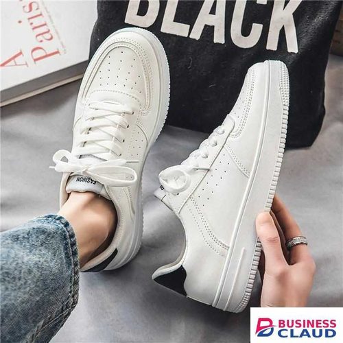 GALUIN Men's Slip On Sneakers Driving Shoes - White/Black