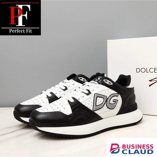 D&G Unisex Trendy Casual Sneakers – Black & White Stylish DG Sports Shoes