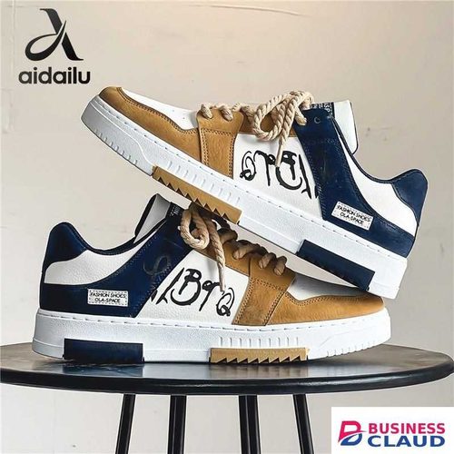 AIDAILU Men's Trendy Sneakers Board Shoes Sport Shoes Running Outdoor - Yellow/Blue in Kahawa-wendani