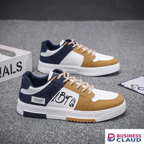 AIDAILU Men's Trendy Sneakers Board Shoes Sport Shoes Running Outdoor - Yellow/Blue