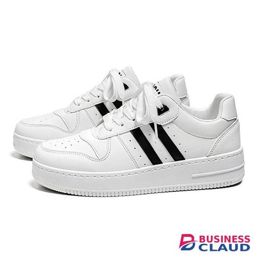 Men's Casual White Sneakers Trendy Classic Low Cut Board Shoes in 1