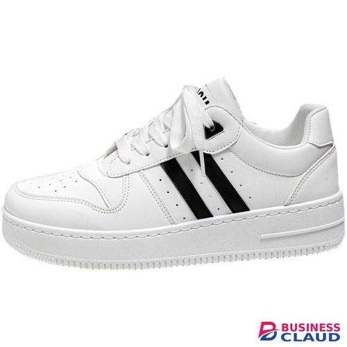 Men's Casual White Sneakers Trendy Classic Low Cut Board Shoes