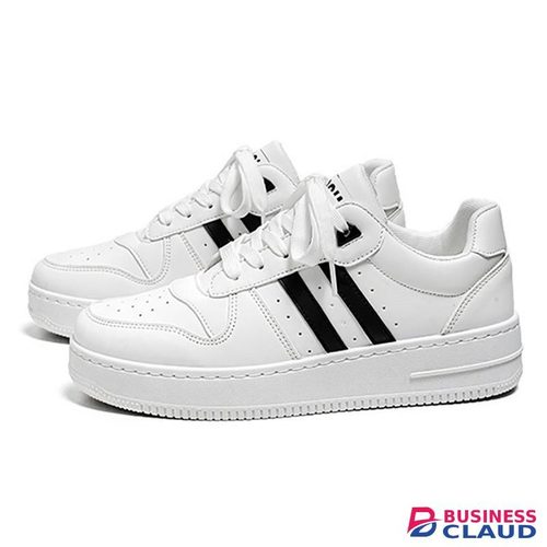 Men's Casual White Sneakers Trendy Classic Low Cut Board Shoes in 1
